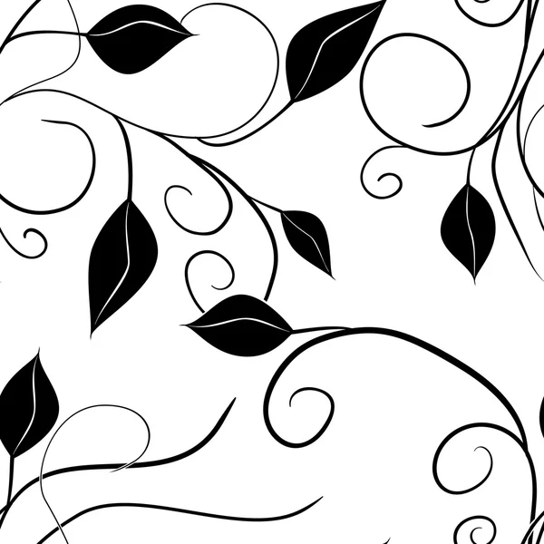 Black and white floral seamless pattern Vector 6 — Stock Vector