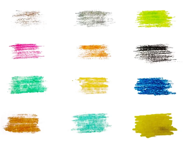 Ensemble vectoriel de coups de pinceau colorés — Image vectorielle