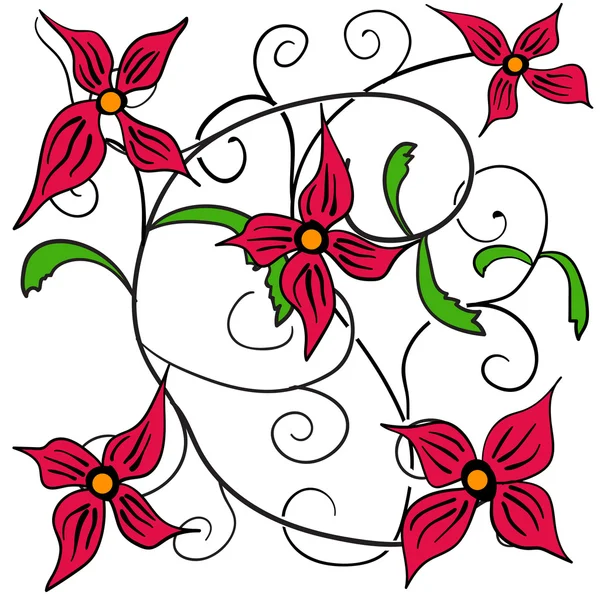 Floral φόντο διάνυσμα με φυτά και λουλούδια 1 — Διανυσματικό Αρχείο