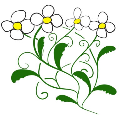 Vektör renk çiçek desenli doodle. 1