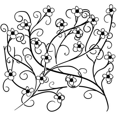 Vektör doodle çiçek desenli. 22