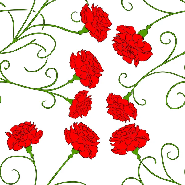 Beautiful red carnation isolated Vector 3 — Stock Vector