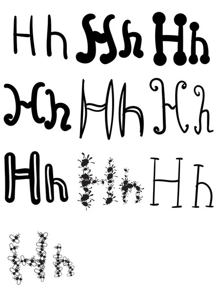 Набор из десяти различных букв H, Вектор — стоковый вектор
