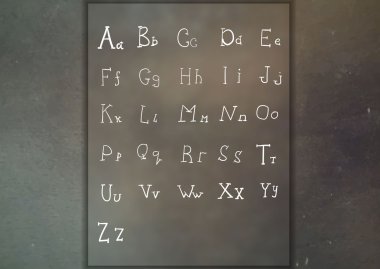 Elle çizilmiş dekoratif dokulu vektör Abc harfleri.