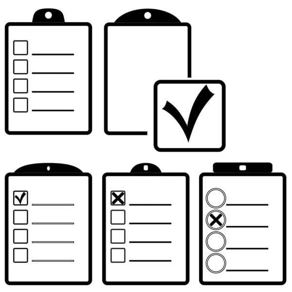 Klembord of Controlelijst pictogram op witte achtergrond — Stockvector