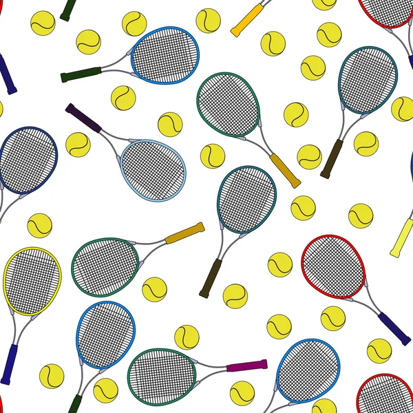 Seamless pattern of tennis rackets Vector — Stock Vector