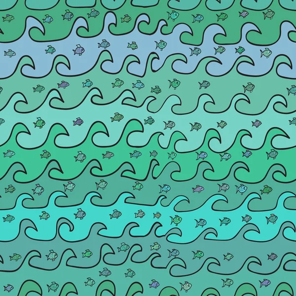 Vector naadloze abstracte patroon, golven — Stockvector