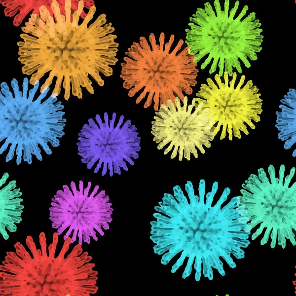 Cellules virales ou bactéries sur fond vert vecteur — Image vectorielle