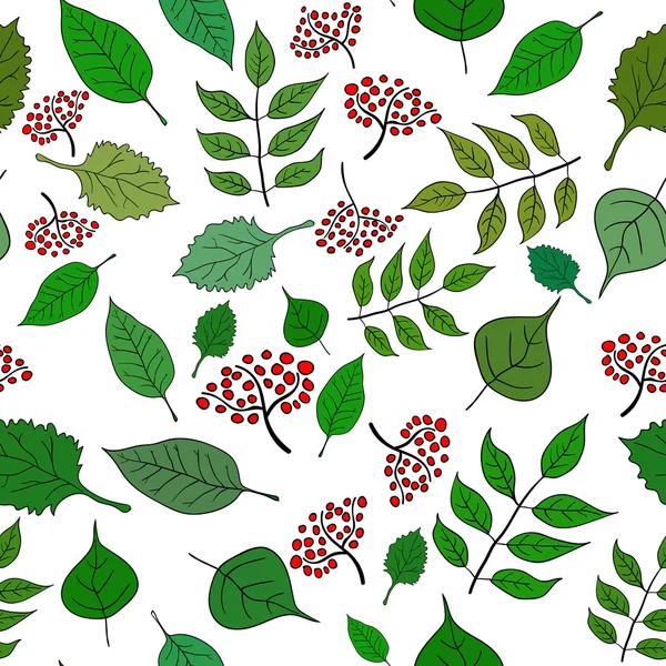 Seamless leaf pattern. Vector — Stock Vector