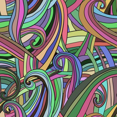 Kesintisiz dalga çizilmiş desen vektör