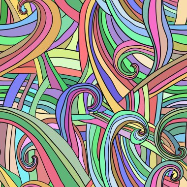 Kesintisiz dalga çizilmiş desen vektör