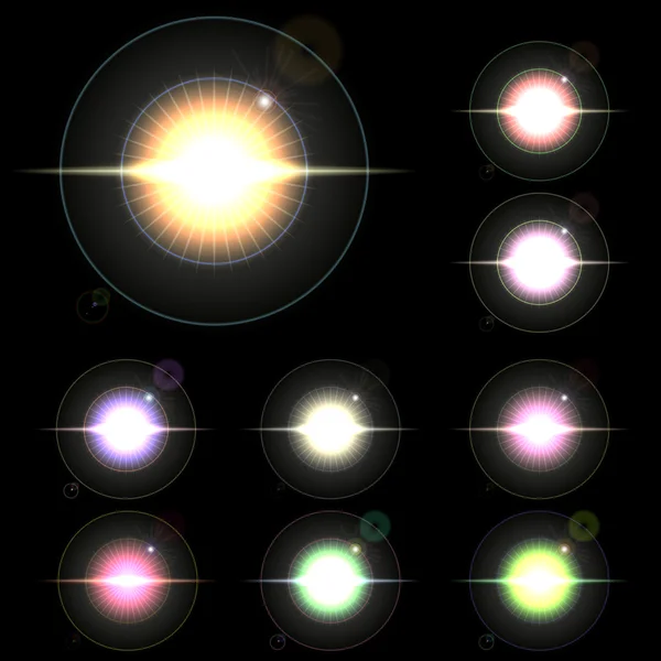 Définir la conception vectorielle d'étoiles d'effet de lumière — Image vectorielle