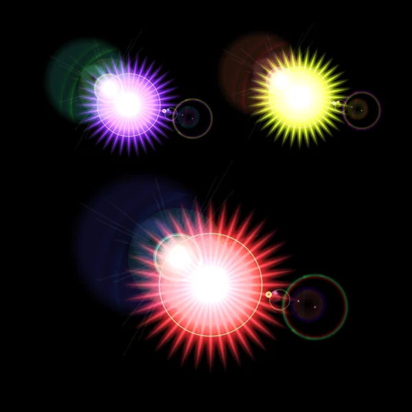 Définir la conception vectorielle d'étoiles d'effet de lumière — Image vectorielle