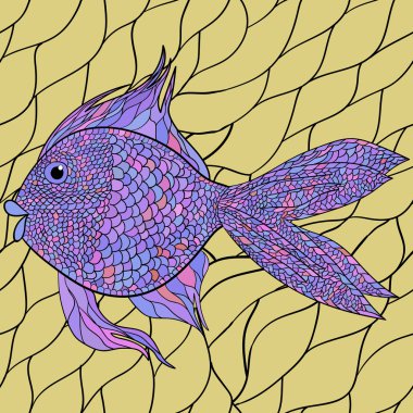 sorunsuz bir şekilde balık desen fayans. vektör. 3