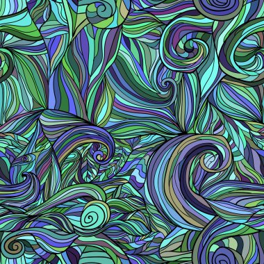 Seamless pattern with abstract feathers Vector 3