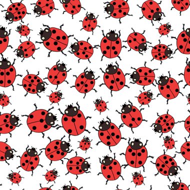 Seamless pattern with ladybugs Vector