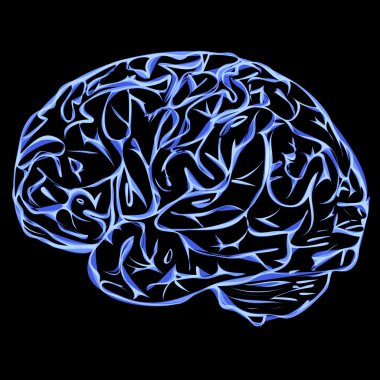 Background with brain concept blue   Vector 