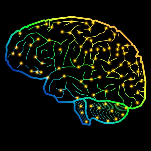 Background with brain concept blue   Vector 