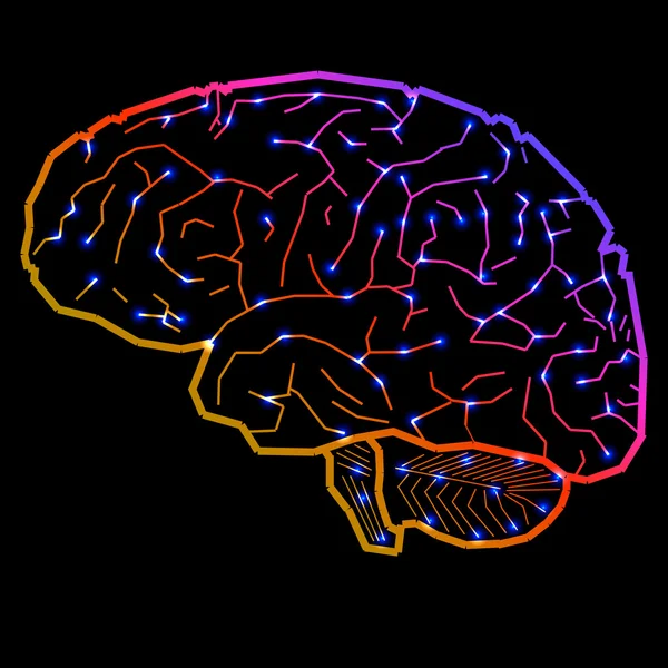 Background with brain concept blue   Vector — Stok Vektör