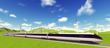 Modern high speed trains Vector image train 4