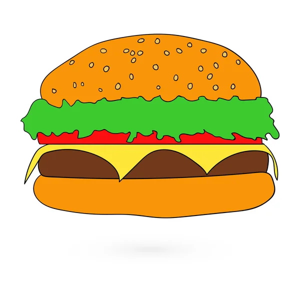 Ilustración del icono de comida rápida plana Vector — Vector de stock