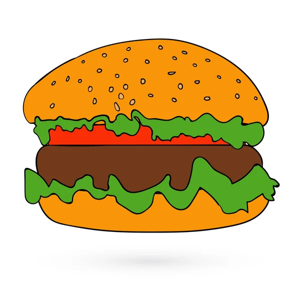 Illustration of flat fast food icon Vector — Stock Vector