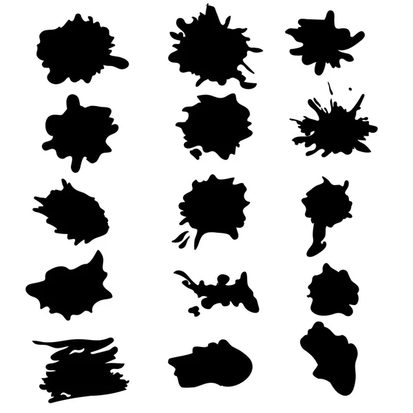 Set of grunge ink vector elements. Brush strokes. — Stock Vector