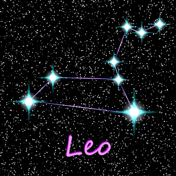 Leo constellation vector — Stock Vector