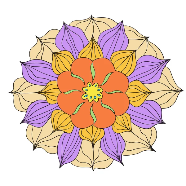 Naadloze patroon met kleurrijke bloem. Vector — Stockvector