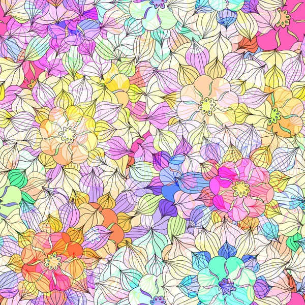 Varrat nélküli mintát színes virág. Vektor — Stock Vector