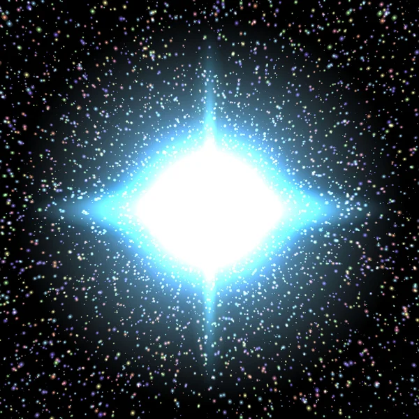 Fond de nuit lumineux avec étoiles et lumières — Image vectorielle