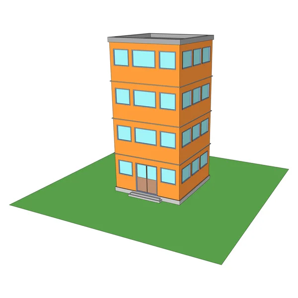 Modern ofis inşa vektörü — Stok Vektör