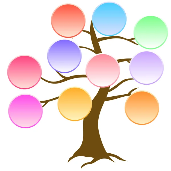 Árbol colorido con espacio para texto — Vector de stock