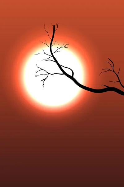 Фон восхода солнца с цветущим сакурой — стоковый вектор