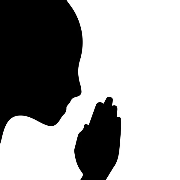 Mladá žena se modlí, vektor — Stockový vektor