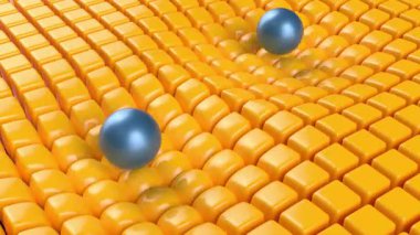 Turuncu kutular, sonsuz 4k döngüsüne sahip kürelere dönüşür.