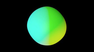 Color bright abstract sphere on black bg able to loop endless 4k
