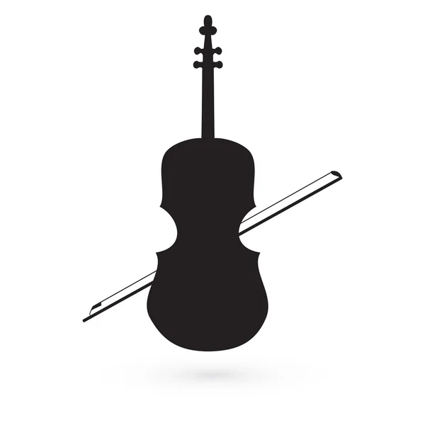 Violín icono vector negro imagen — Archivo Imágenes Vectoriales