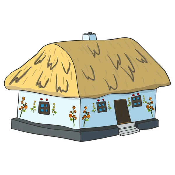 Vector illustration of Ukrainian hut image. — Stock Vector