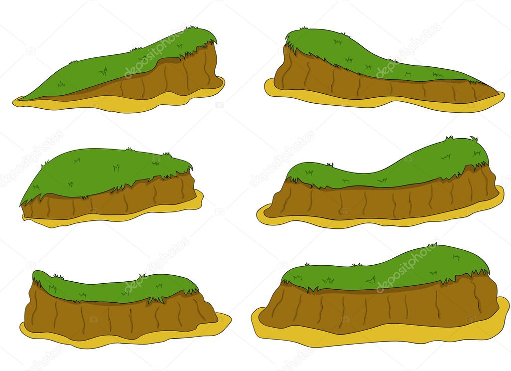 Cartoon nature landscape, vector background