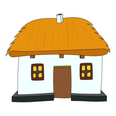 Vector House with thatched roof clipart