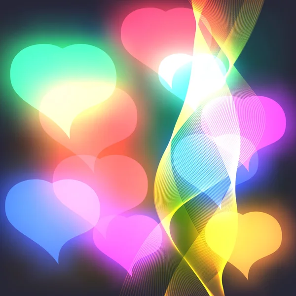 Abstract Background with pink hearts Vector — Stock Vector