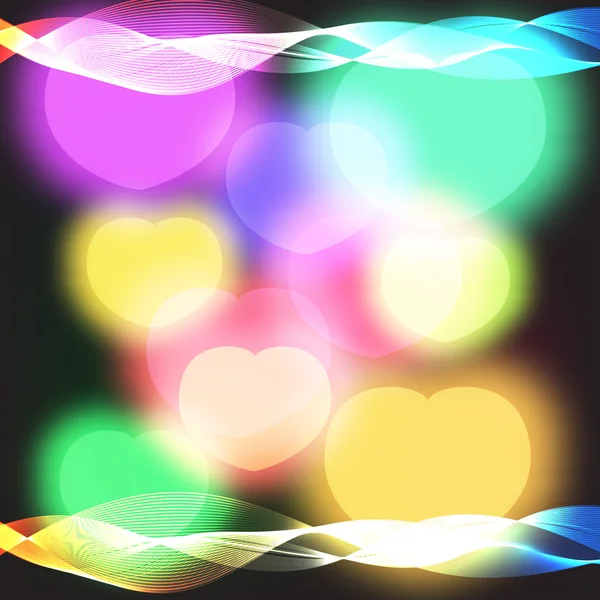 Glow Soft Hearts for Valentines Day — Stock Vector