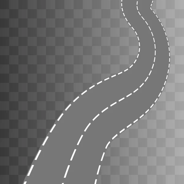 Curved road with white markings. Vector — Stock Vector