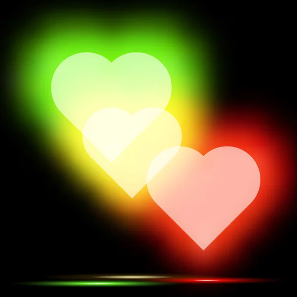 Corações suaves de brilho abstrato para Valentines Vector — Vetor de Stock