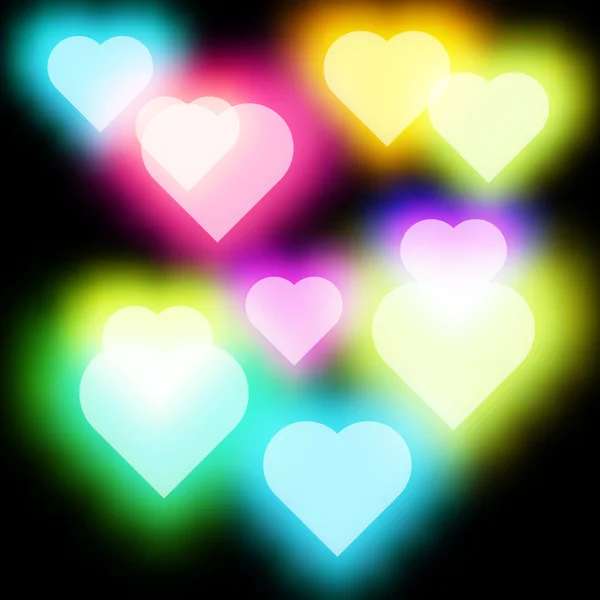 Abstract Glow Soft Hearts for Valentines Vector — Stock Vector