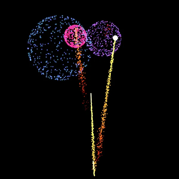 Разноцветный праздничный фейерверк — стоковый вектор