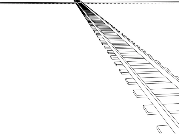 Vector 3d ferroviário, silhueta via férrea — Vetor de Stock