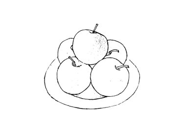 Anahat elma beyaz arka plan üzerinde.