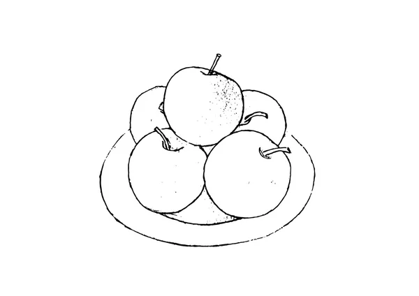 Esbozar manzanas sobre fondo blanco . — Vector de stock